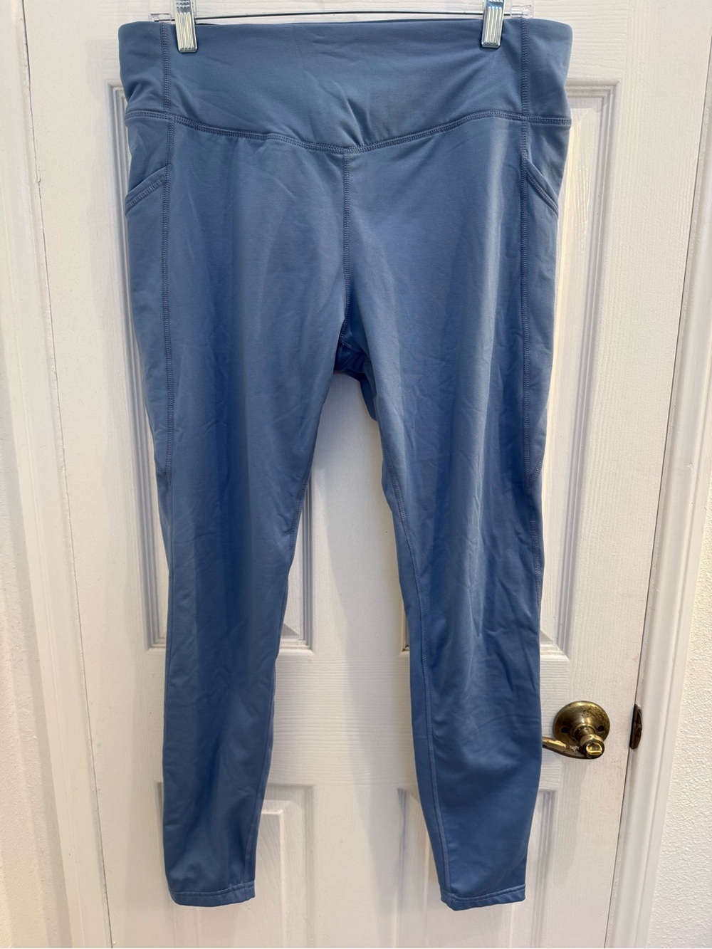 NWOT BALEAF Size XL High-Rise Fleece Lined Leggings w/ Side Pockets Light Blue - Picture 3 of 11